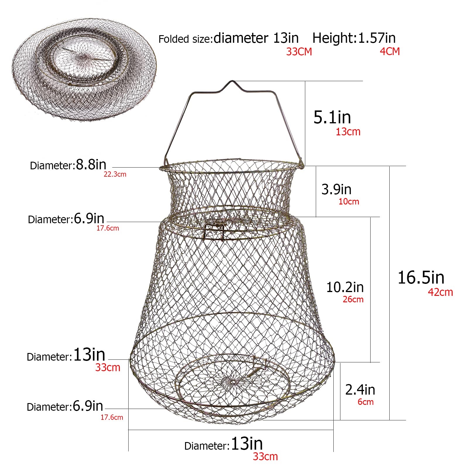 Net cage for live fish with side view