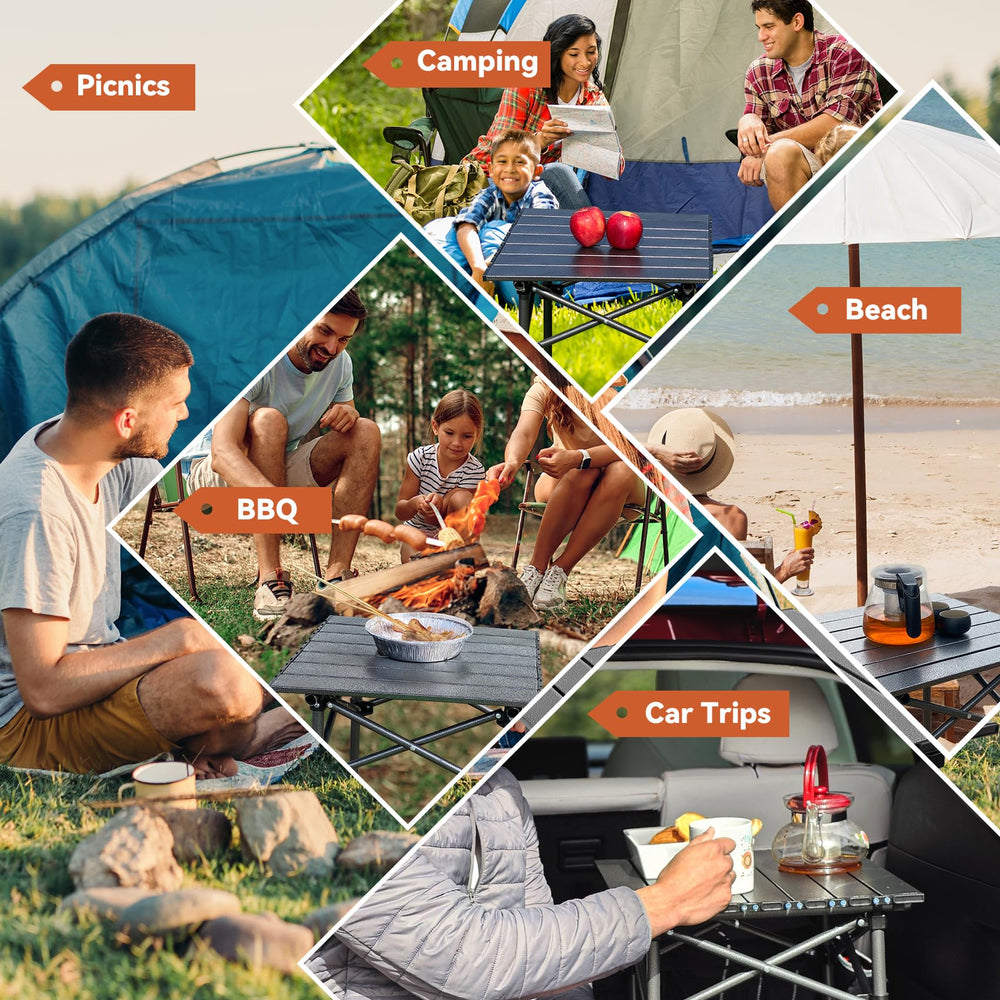 Opliy folding camping table with carry bag highlights easy transport and storage