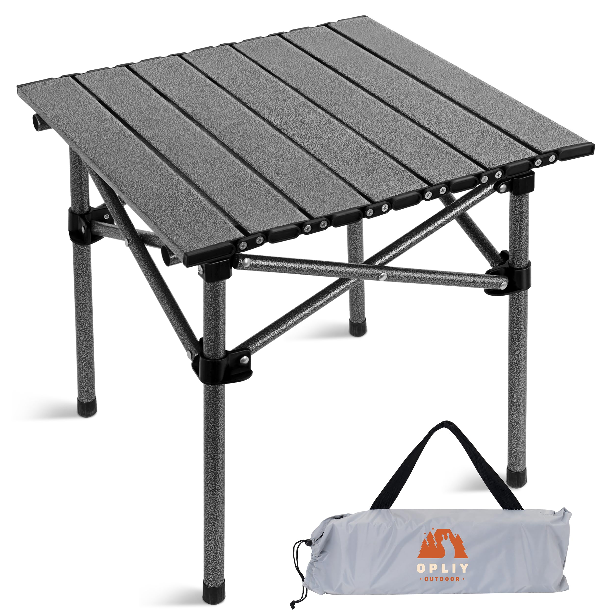 Opliy folding camping table top view shows a durable surface ideal for meals and prep
