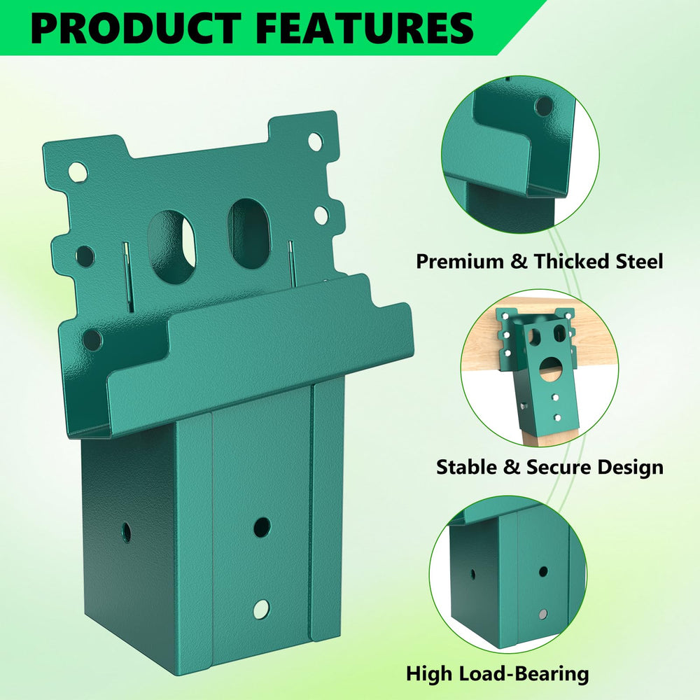 Opmeiro deer stand bracket on post shows sturdy mounting for elevated platforms