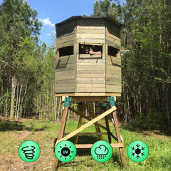 Opmeiro hunting platform bracket green in use for versatile outdoor builds