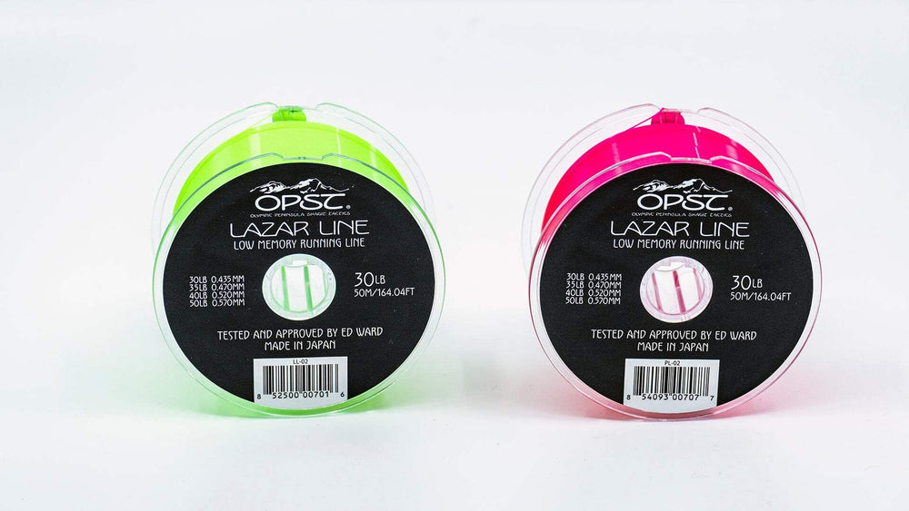 OPST Pure Skagit Lazar Line pink spooled demonstrates zero memory under varied temps