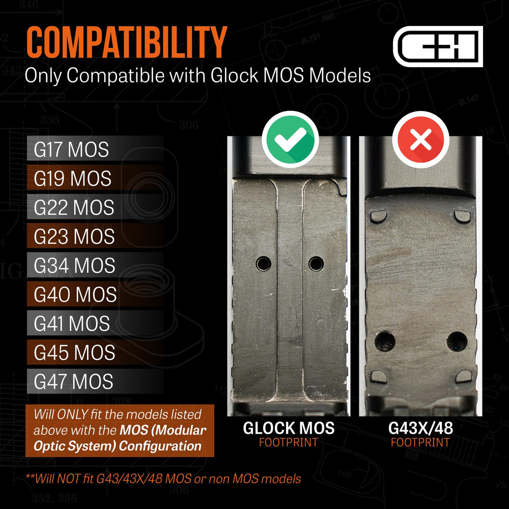 Glock MOS compatible optic adapter plate for Glock 17 19 MOS