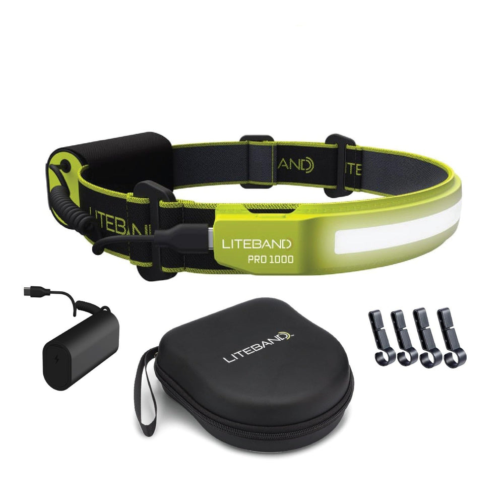 OPTIMAL VENTURES Liteband PRO headlamp worn on a helmet for hands-free site illumination
