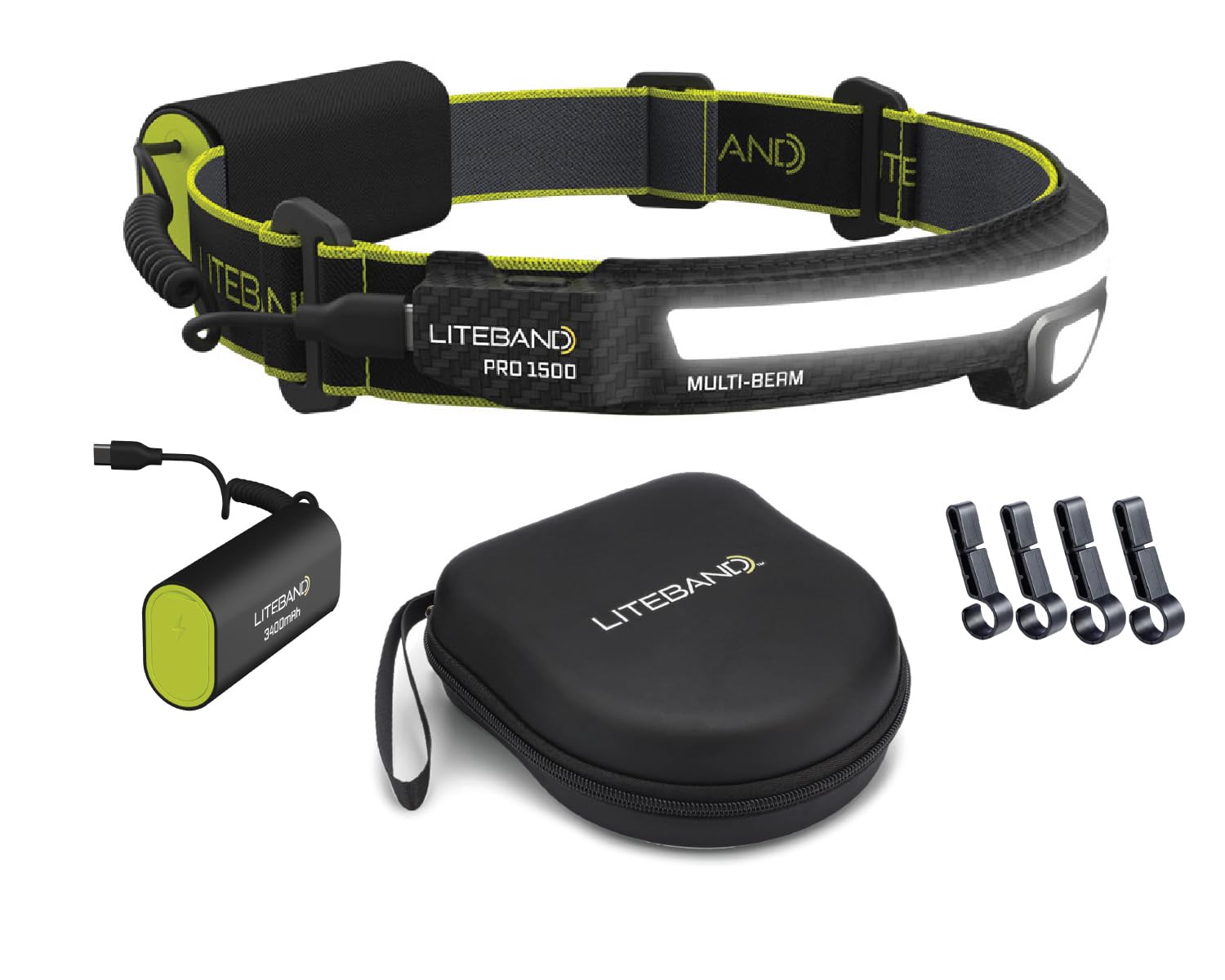 OPTIMAL VENTURES Liteband PRO wide-angle beam for broad, hands-free visibility.