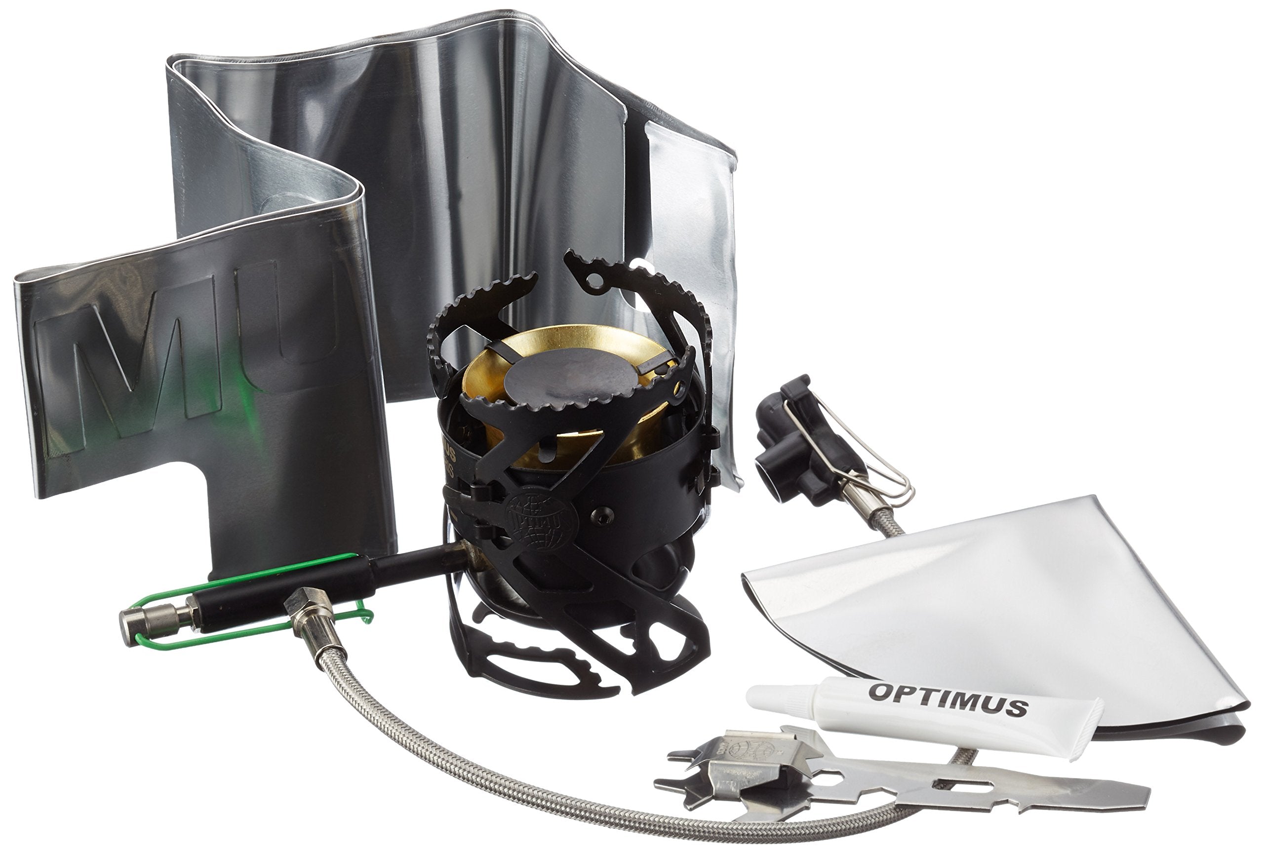 Optimus Polaris Optifuel stove in campsite setting illustrates quick boil and efficient cooking.