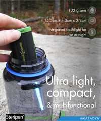 Optimus SteriPen Adventurer Opti water-stir action illustrates 1L in about 90 seconds.