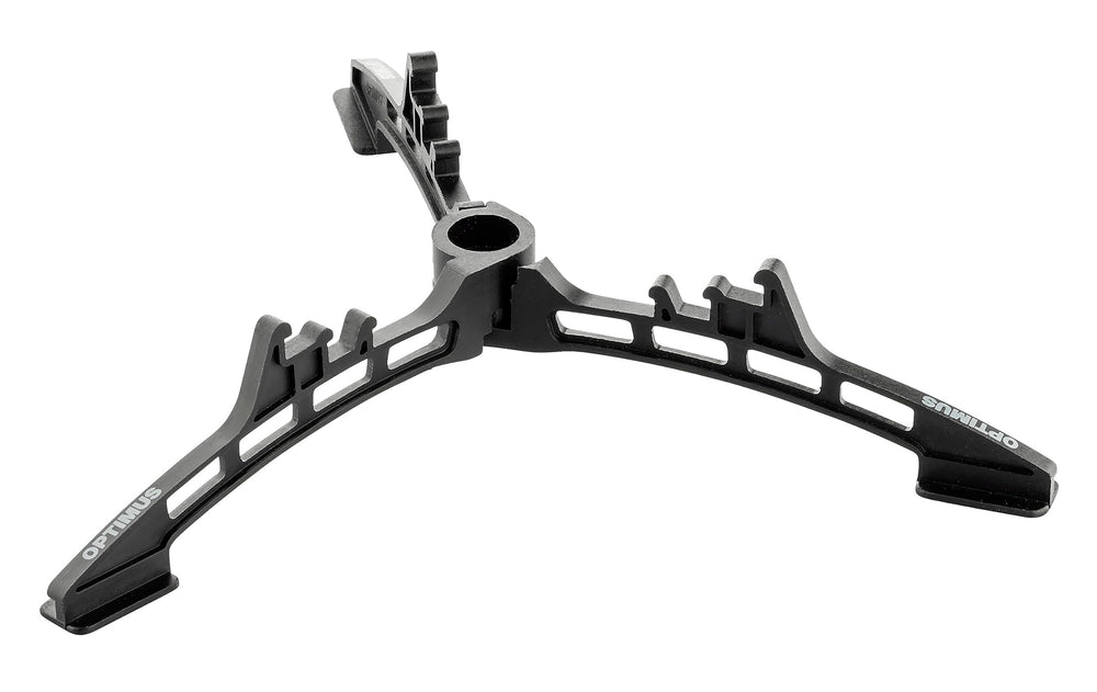 Optimus Stoves Canister Stand folded for portable stability while camping.
