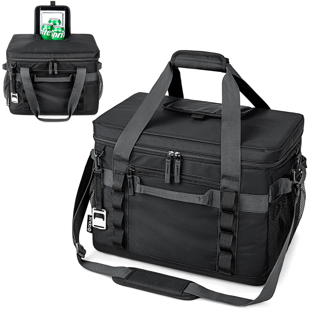 OPUX Cooler Bag 60-cans capacity shows roomy interior for drinks on the go.