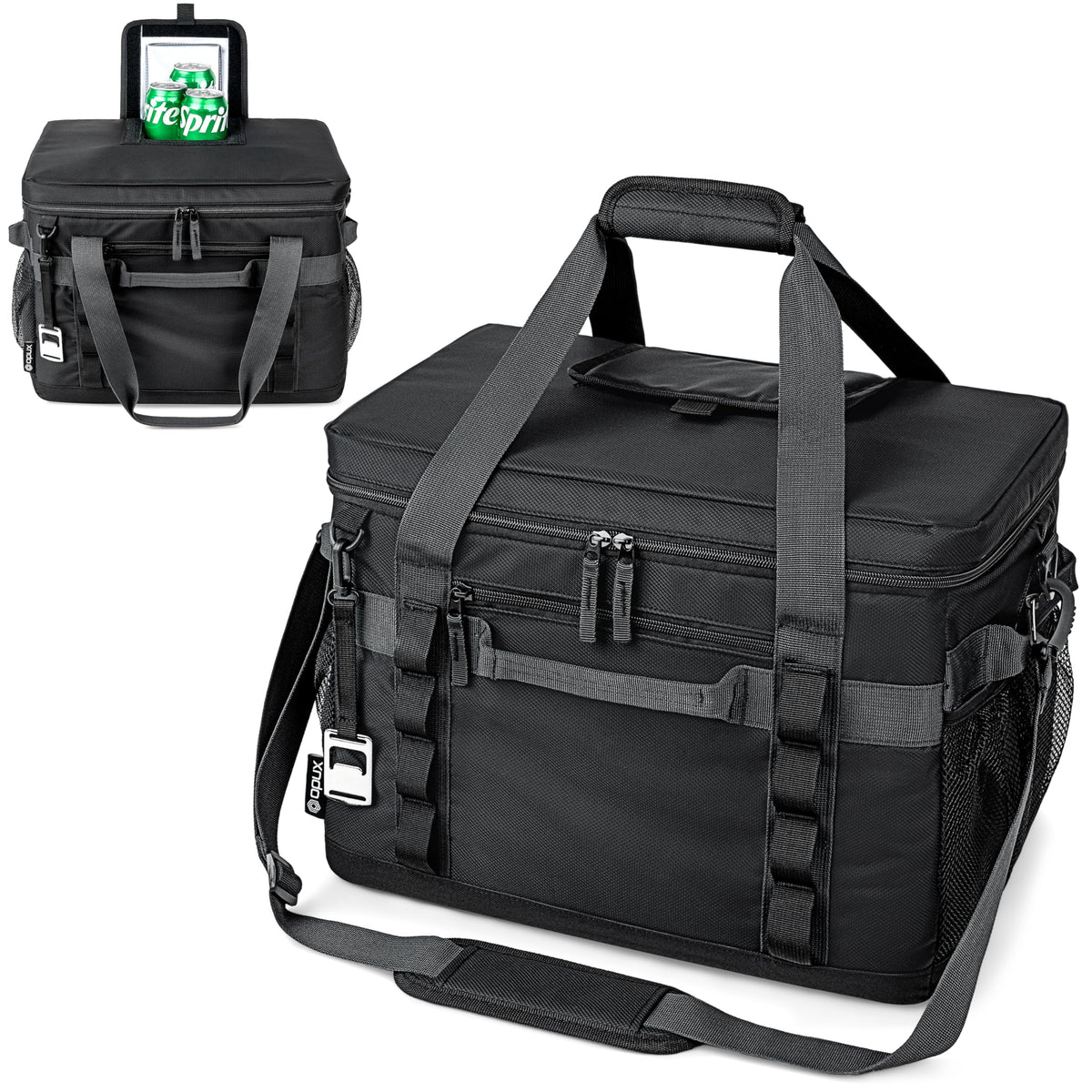 OPUX Cooler Bag 60-cans capacity shows roomy interior for drinks on the go.