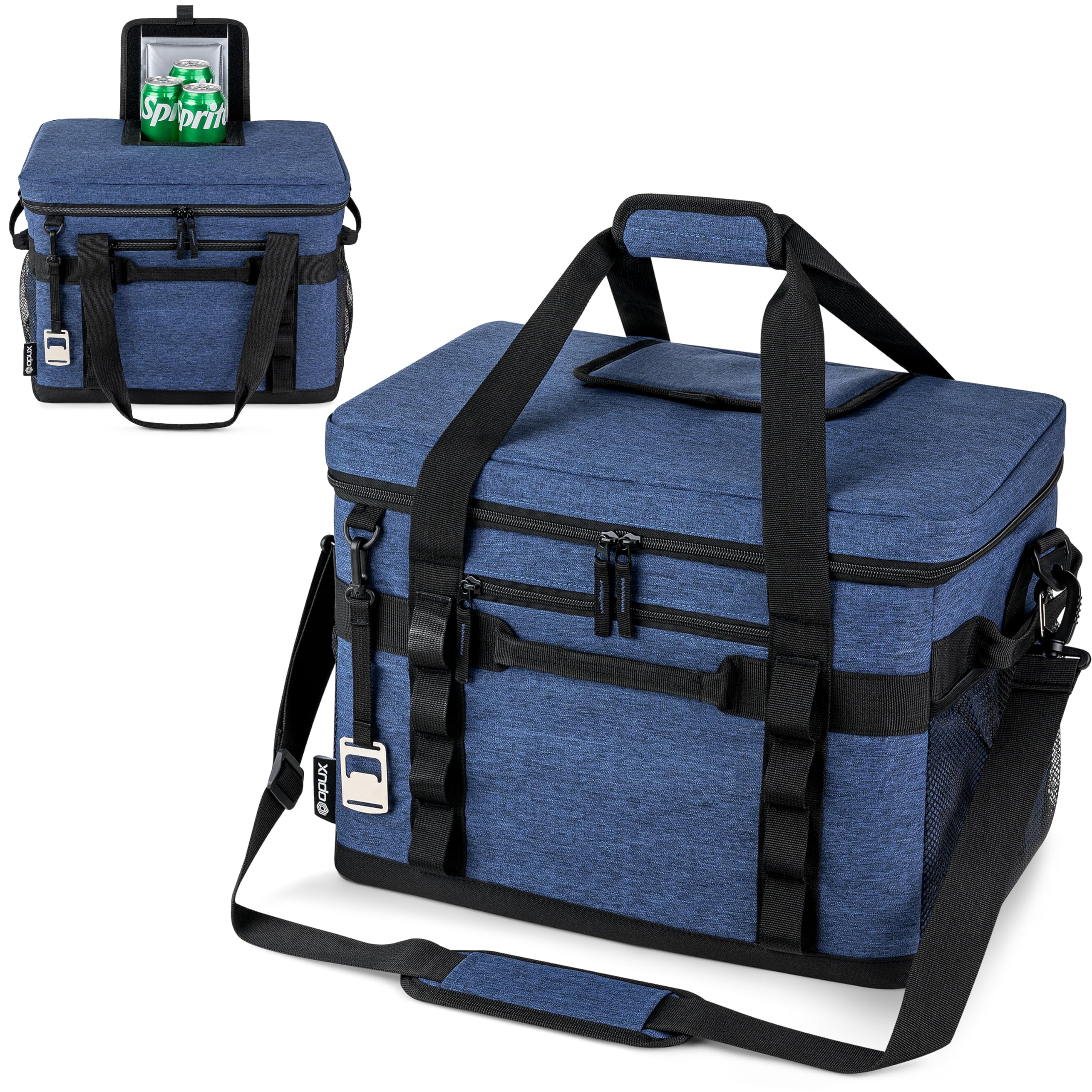 OPUX Navy blue cooler bag ready for outdoor adventures and outings.