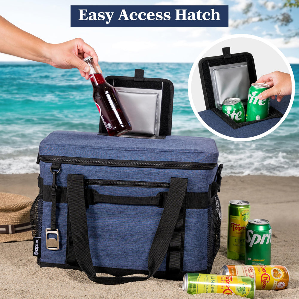 OPUX Softside cooler folded compact for easy travel storage.