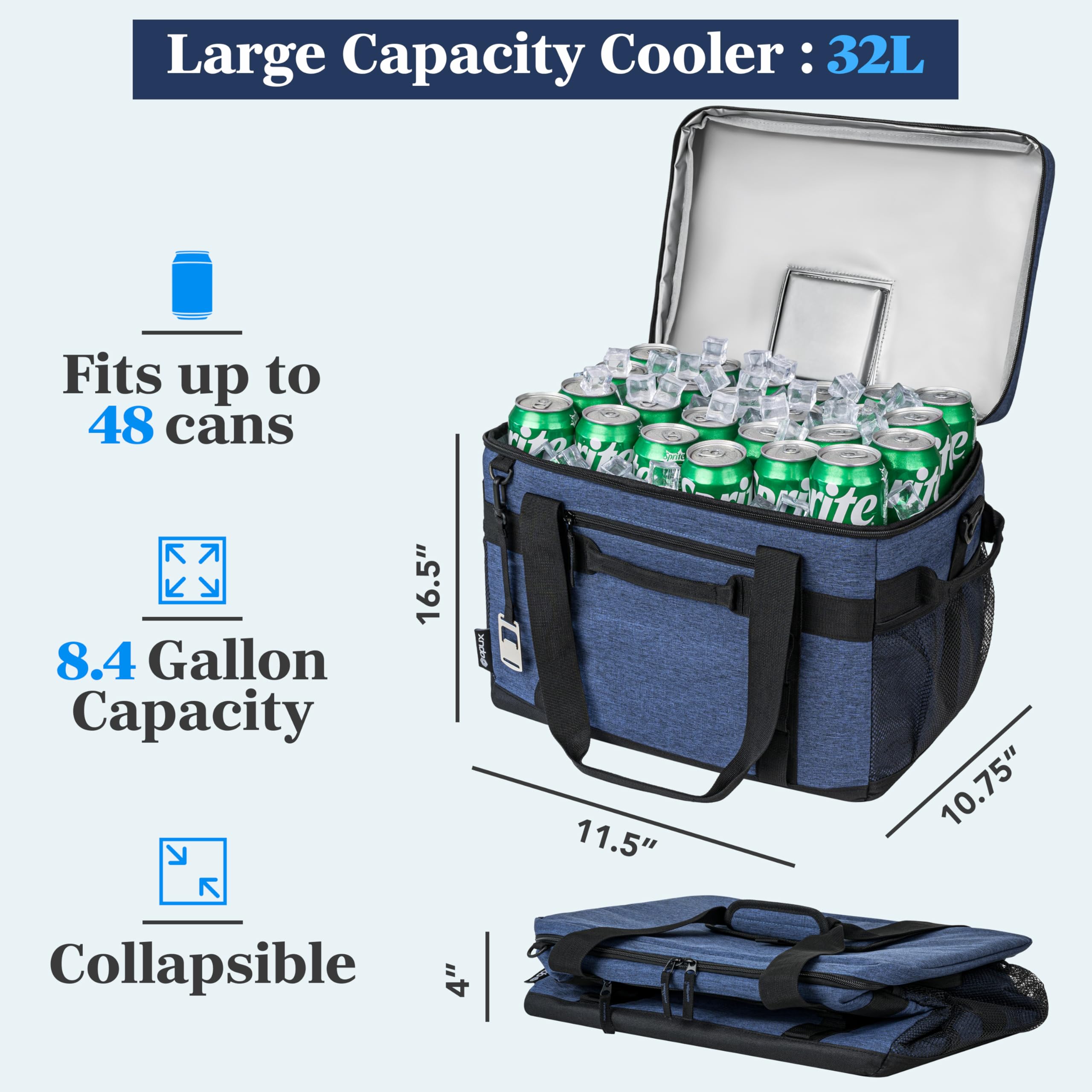 OPUX Cooler Bag top hatch for quick beverage access during outings.