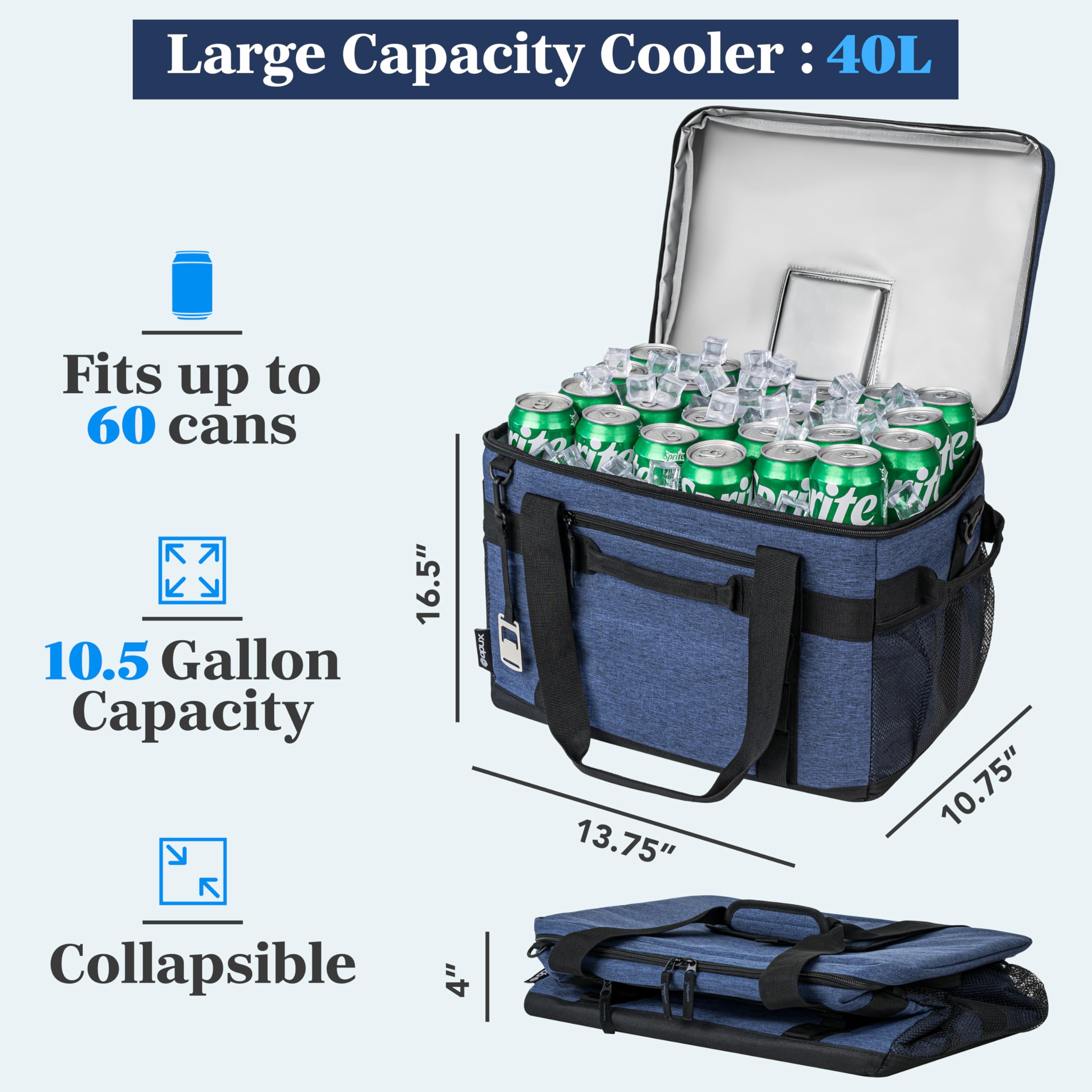 OPUX cooler bag top hatch access for quick grab-and-go drinks.