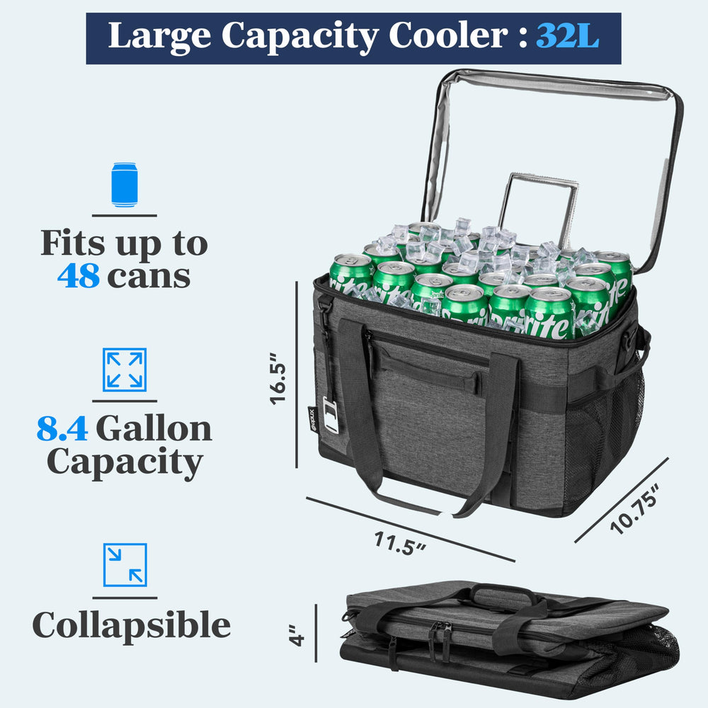 OPUX soft collapsible cooler folded for compact storage after camping.