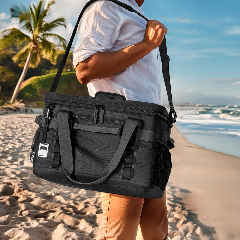OPUX Cooler top hatch offers quick access to drinks and snacks.