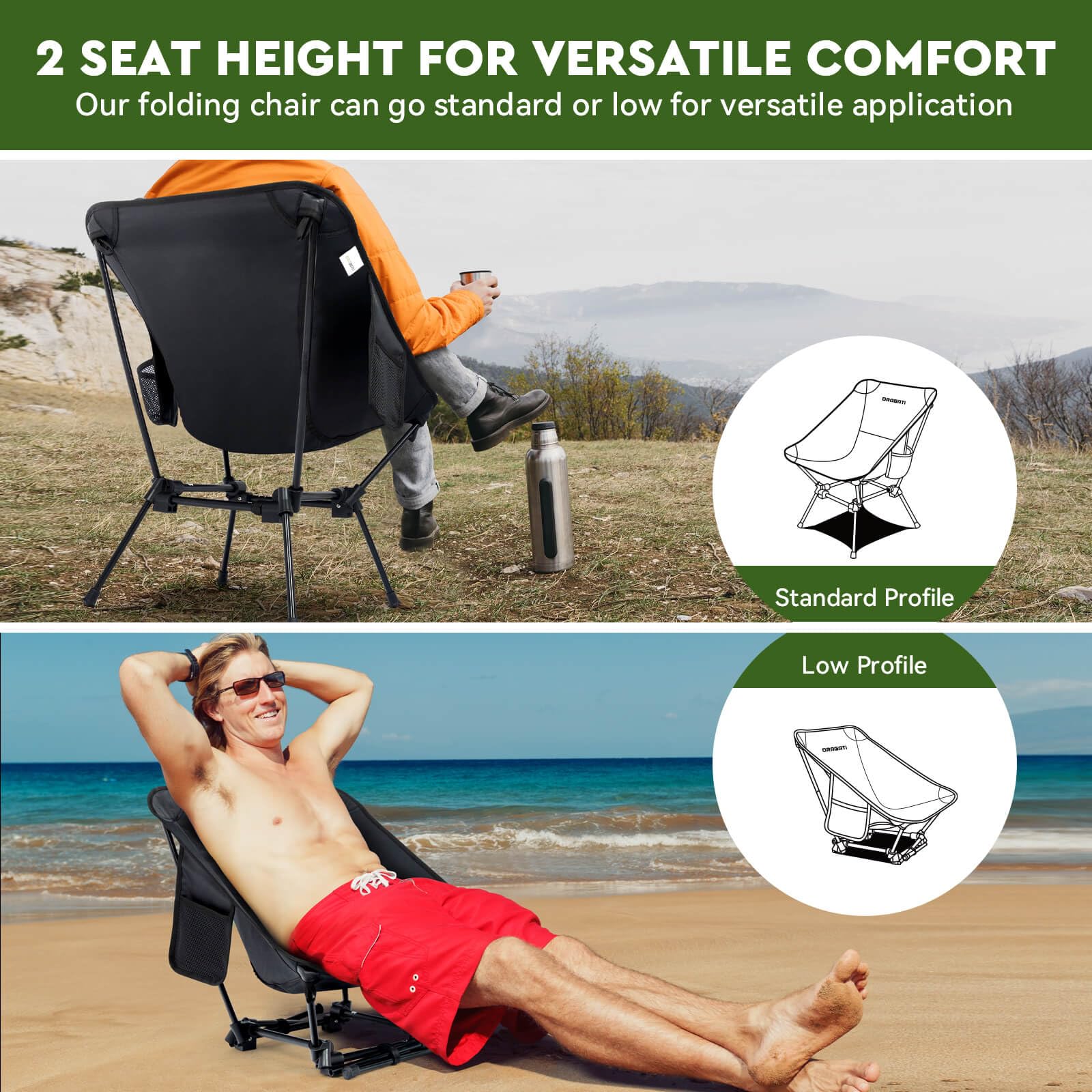 Oragati chair with carry bag supports effortless packing.