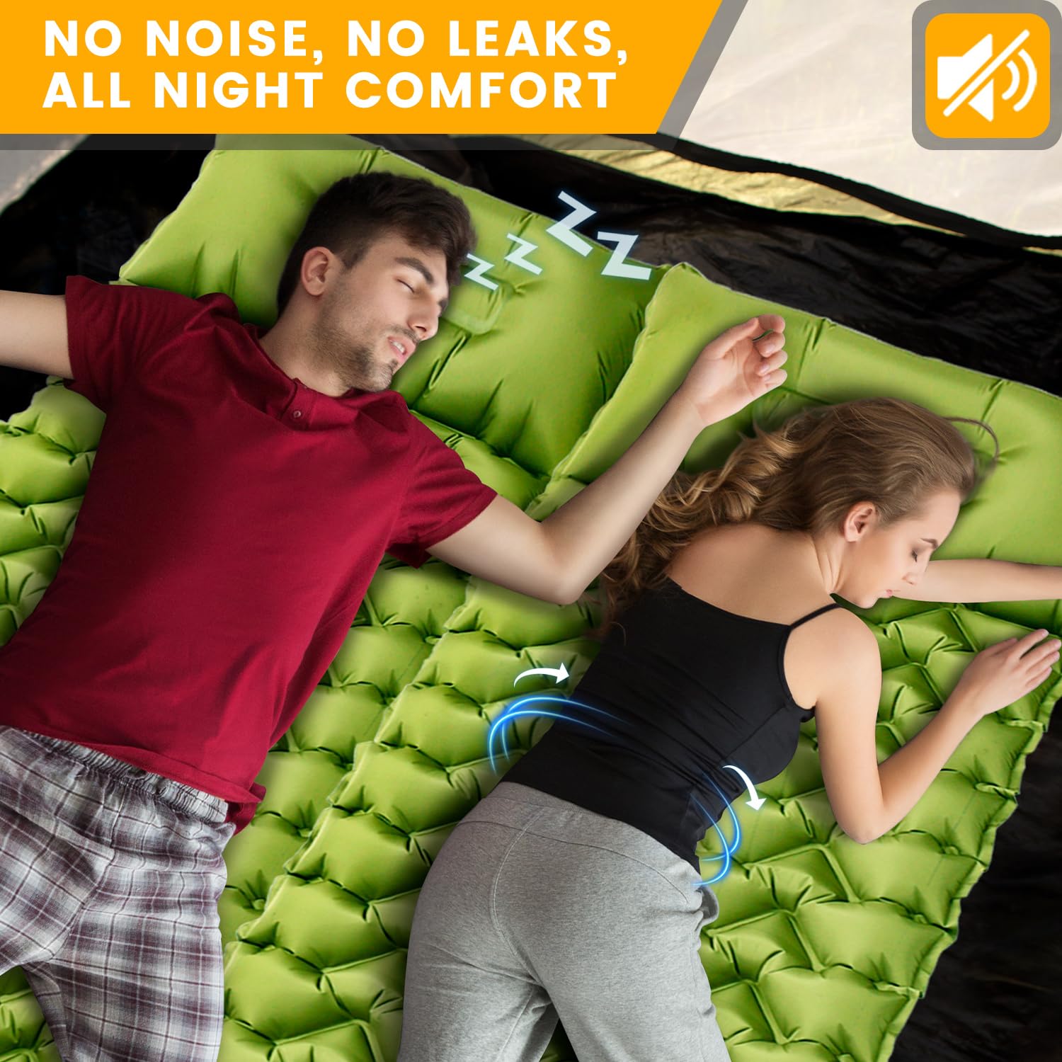 Oramoose sleeping pad 40D nylon bottom resists punctures on rough terrain