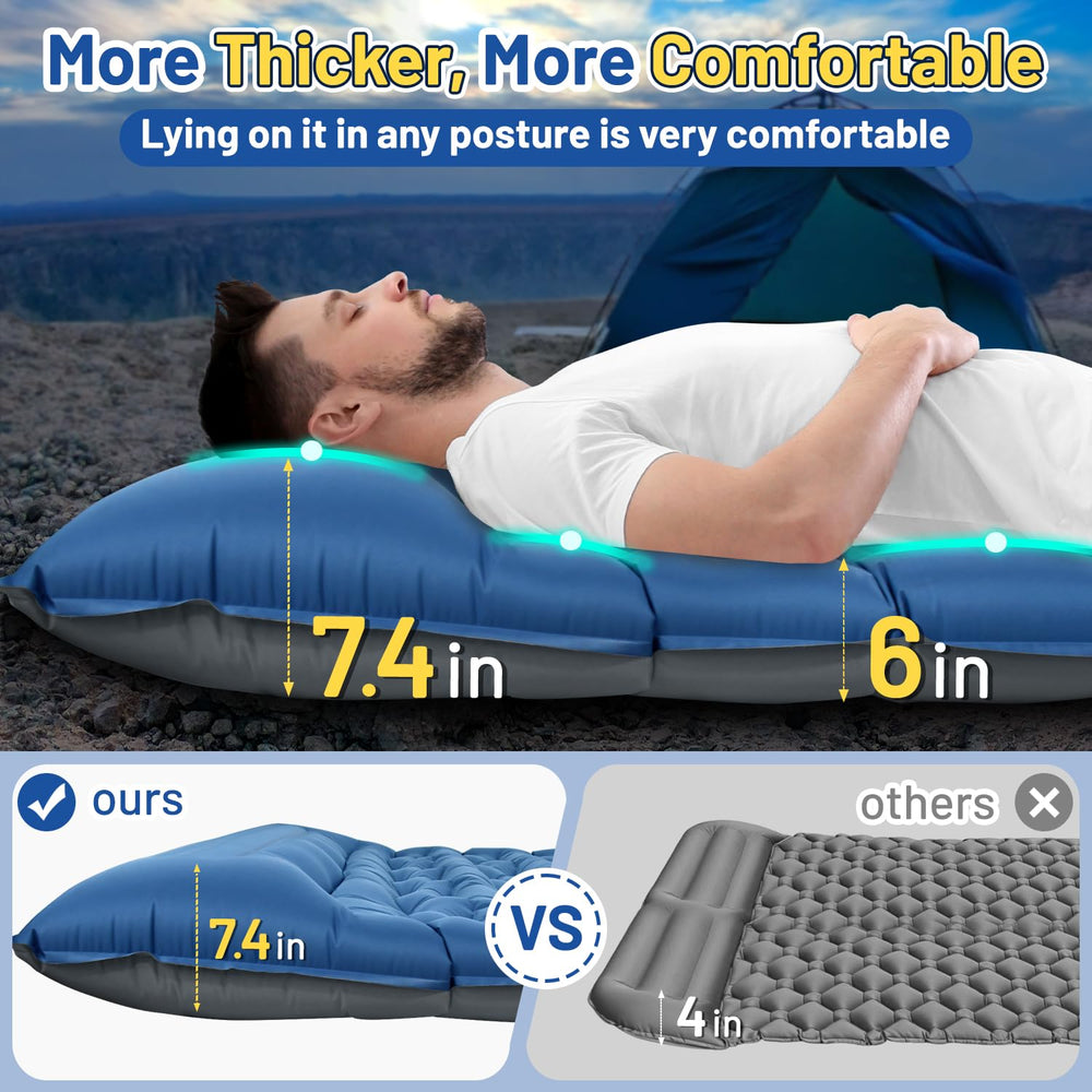 Oramoose double sleeping pad water ripple air cells provide pressure-relieving comfort