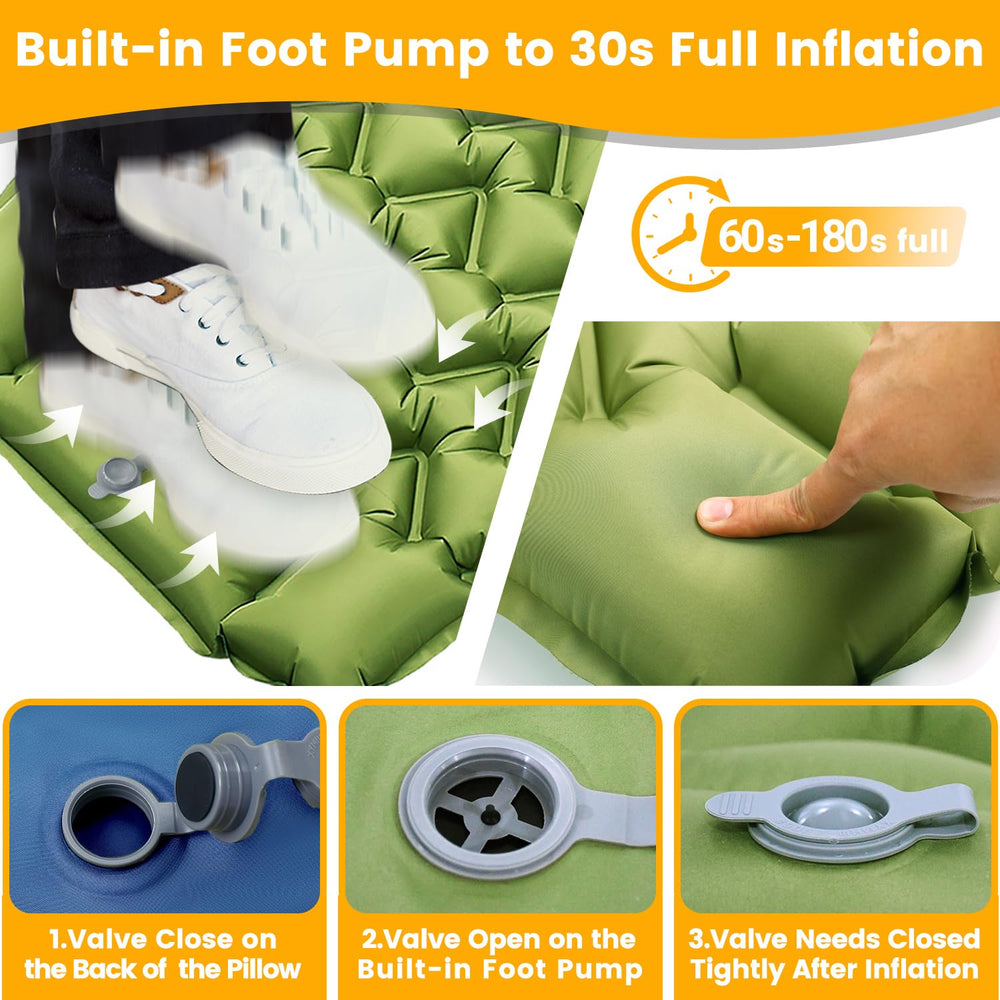 Oramoose foot-pump in action demonstrates quick setup and back-friendly inflation.