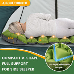 Oramoose ultralight backpacking mat showing 24-hour air retention feature.