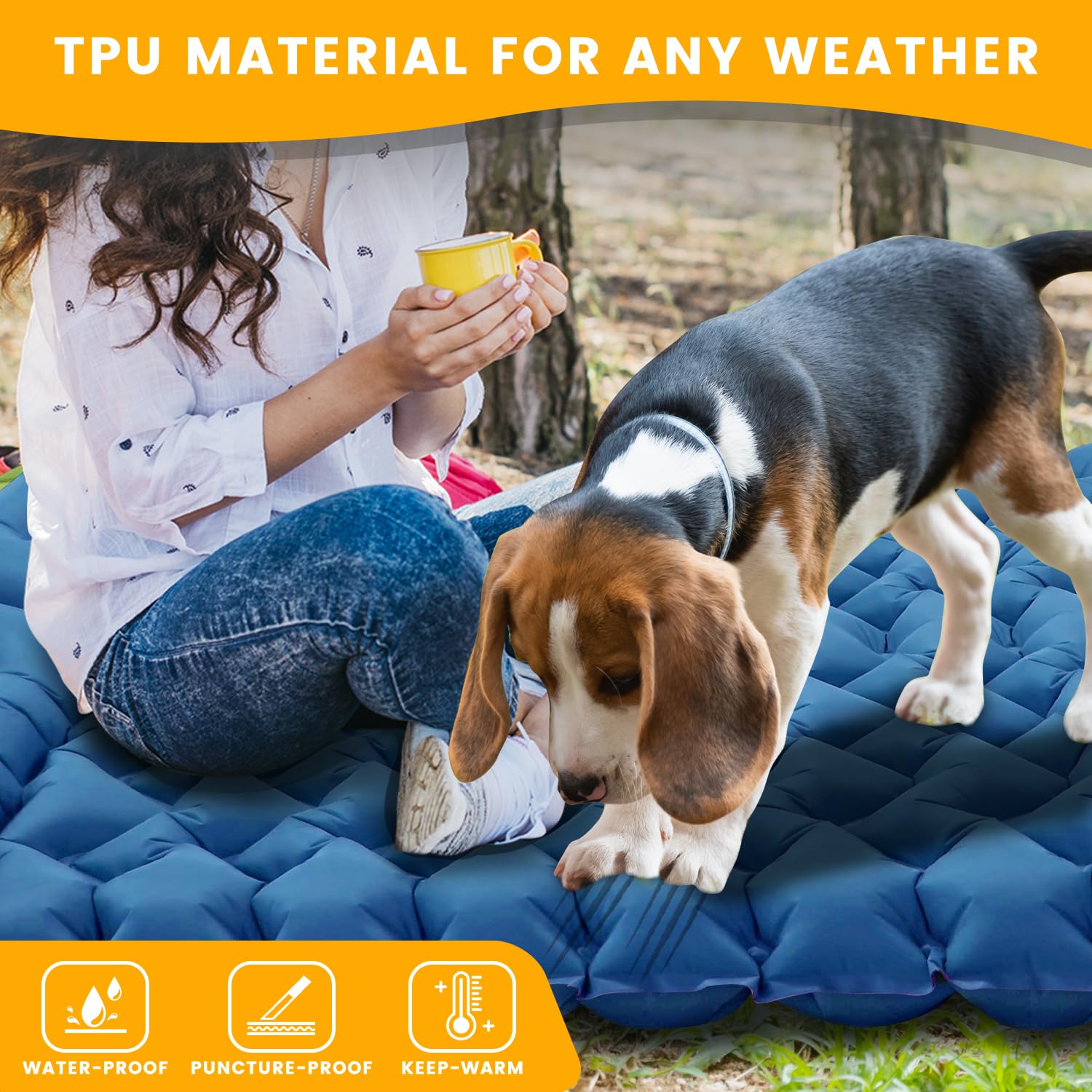Oramoose sleeping pad non-slip-bottom keeps you in place during restless nights