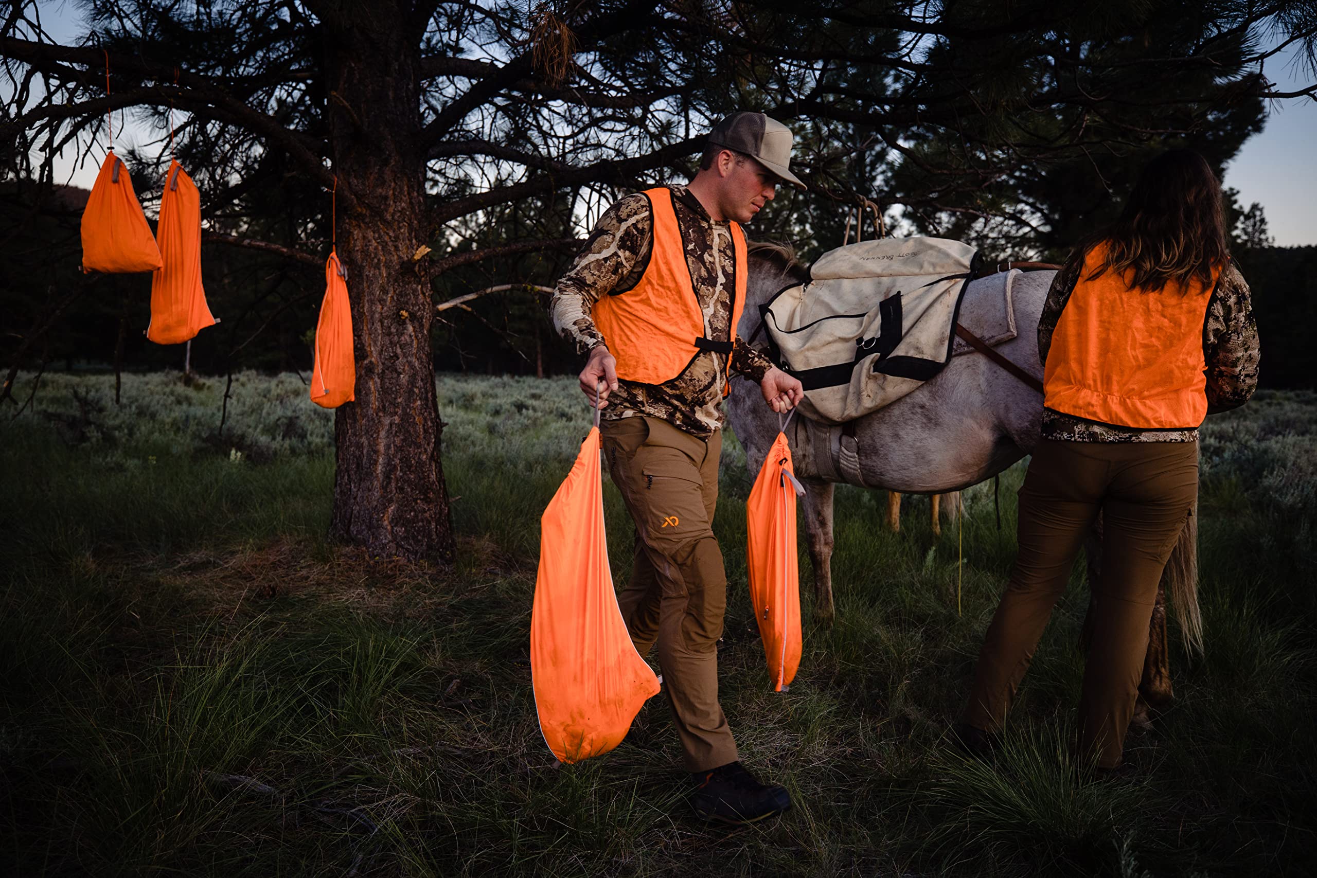 Orange Aglow Blaze 13x27 and 13x19 bags with easy loading openings.