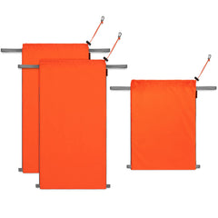 Orange Aglow Blaze hunting game bags with reflective trim for day or night visibility and safe transport.