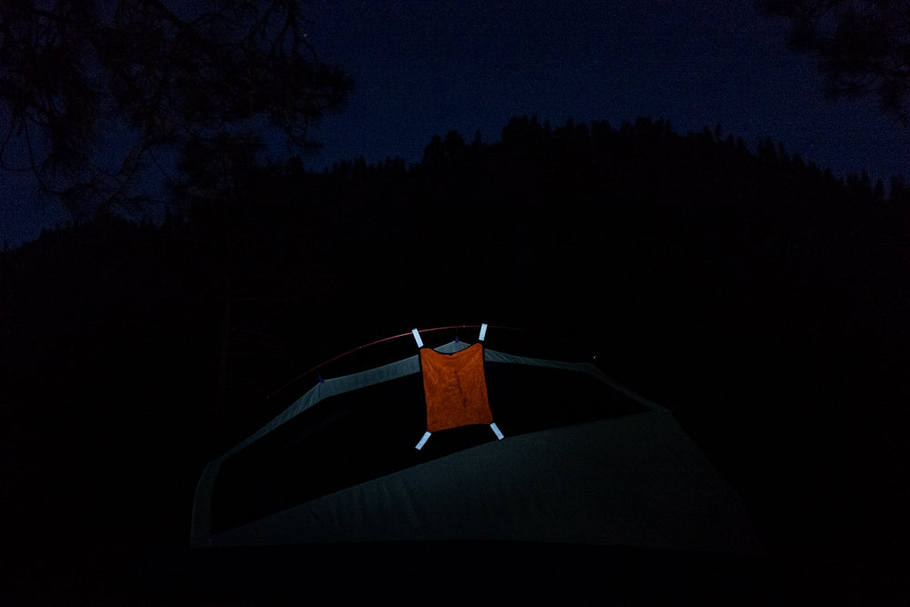 Orange Aglow safety panel is lightweight and durable for multi-day trips