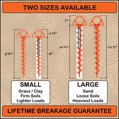 Orange Screw canopy stake setup provides stable shade structure quickly.