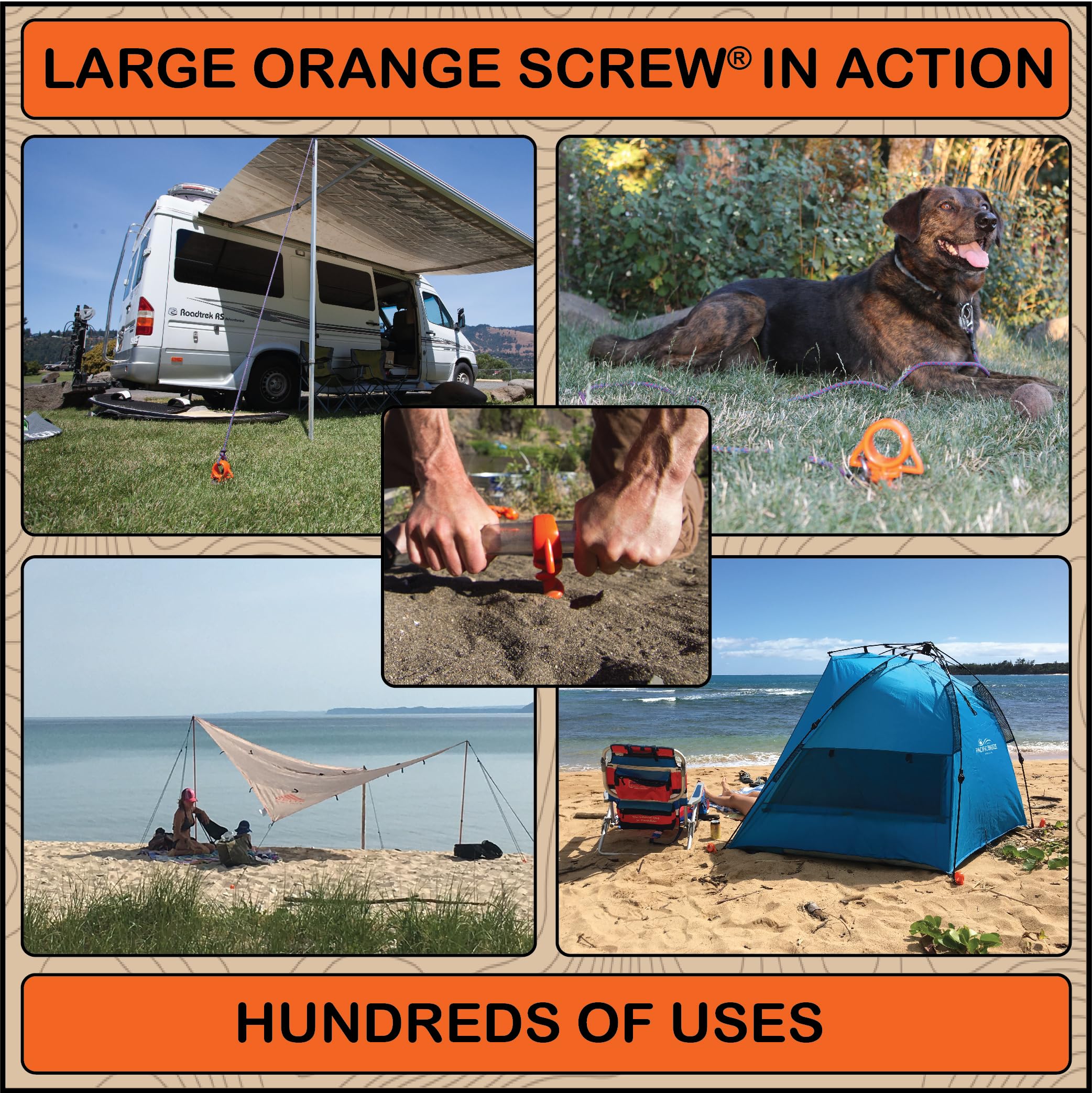 Orange Screw close-up of recycled polycarbonate material emphasizing eco-friendly build.