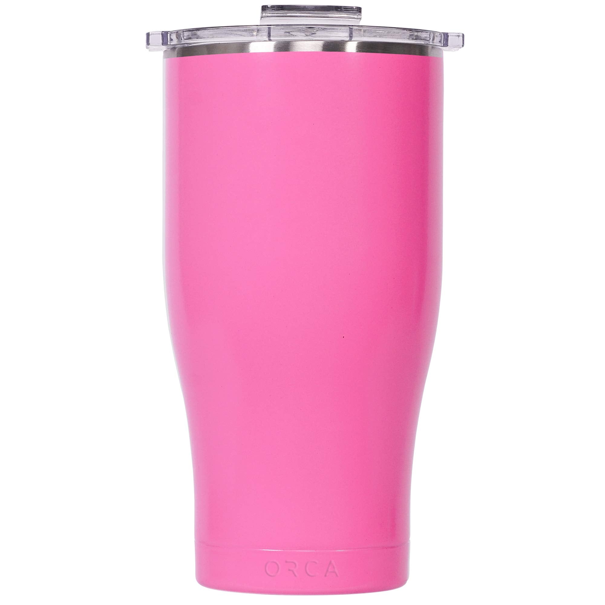 ORCA Chaser Cup 27 oz front view with pink-clear finish and condensation-free grip