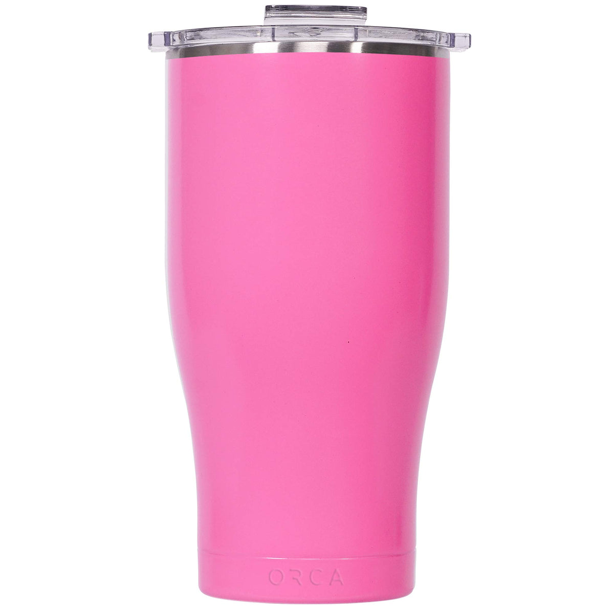 ORCA Chaser Cup 27 oz front view with pink-clear finish and condensation-free grip