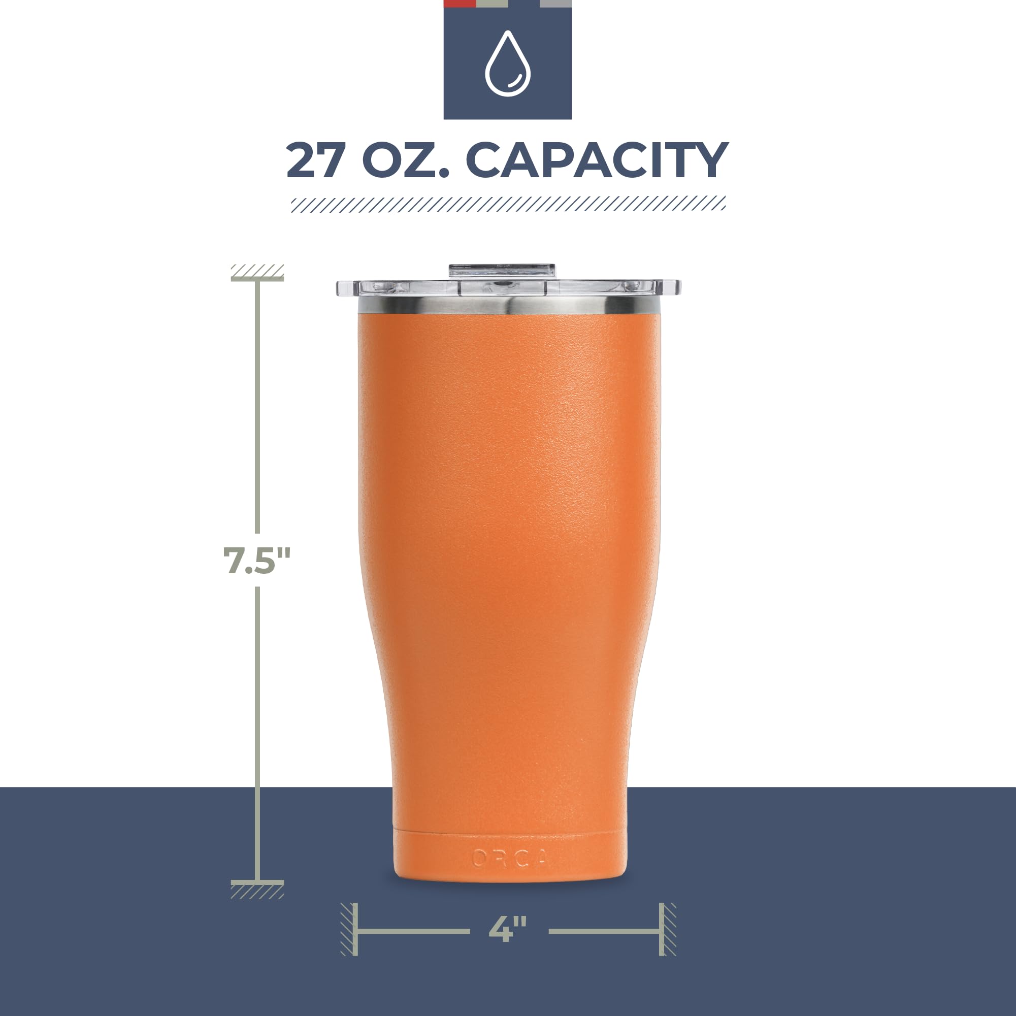 ORCA Chaser Cup lid close demonstrates silicone gasket for a leak-proof seal