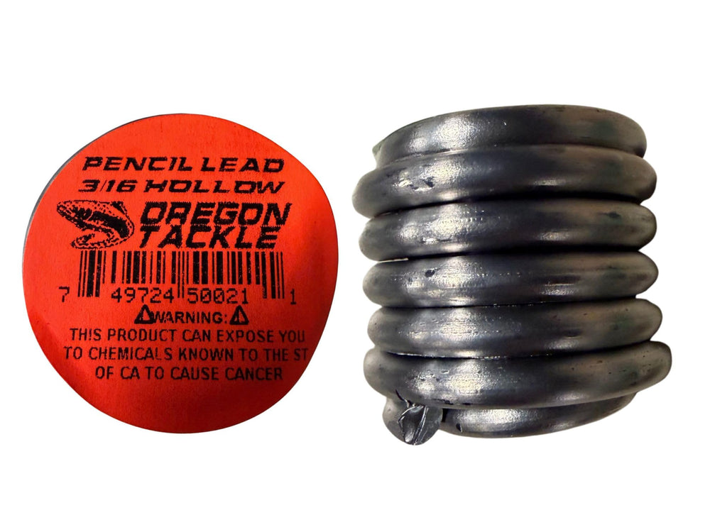 Oregon Tackle Pencil Lead Coils 3/16-inch diameter for faster bait descent and trolling versatility.
