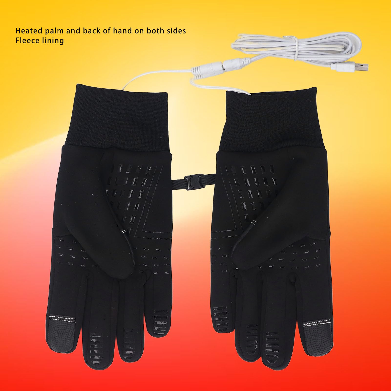Oreilet heated gloves with anti-slip palm for secure grip on gear