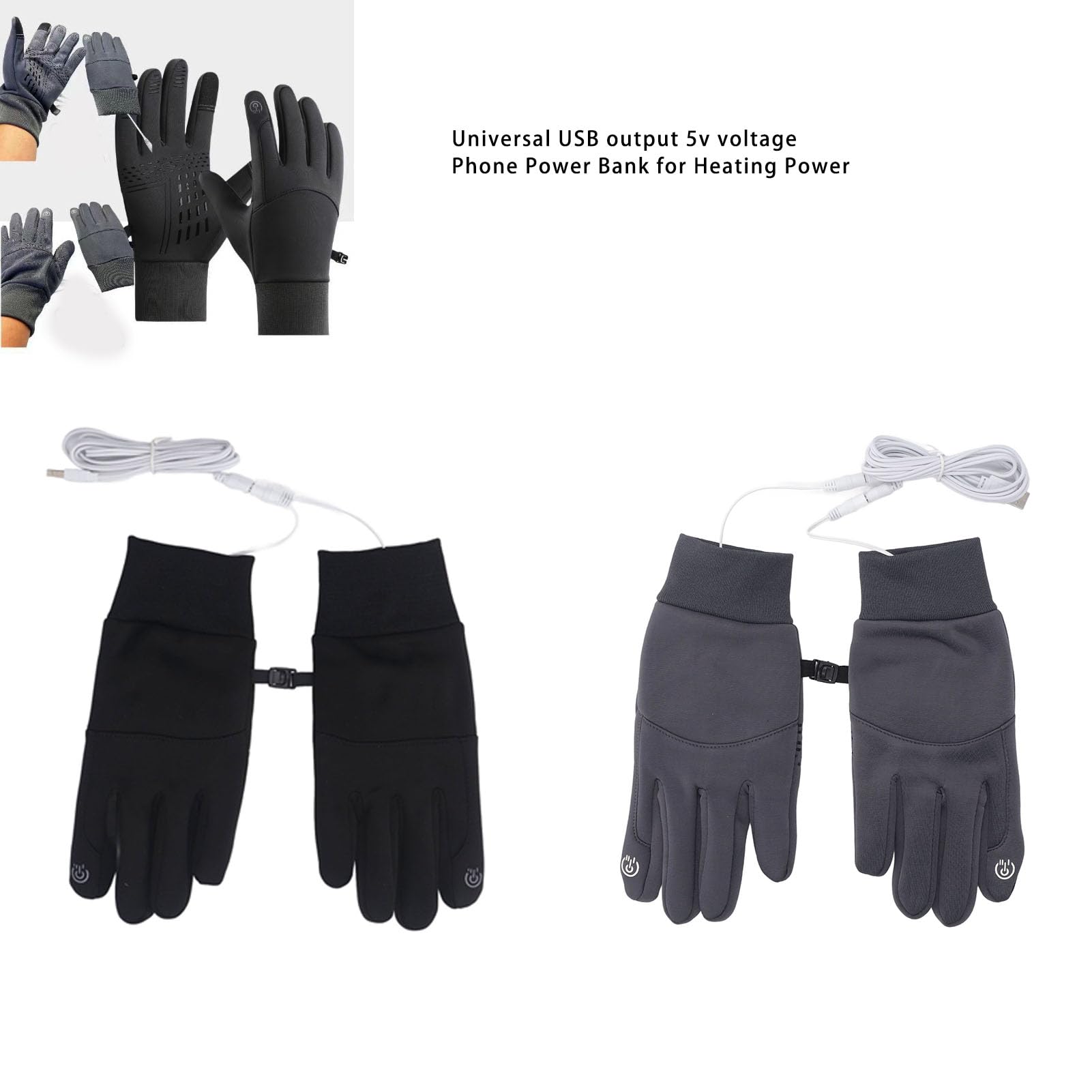 Oreilet heated gloves USB rechargeable battery for convenience.