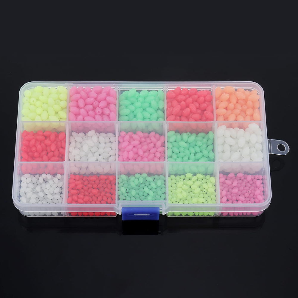 Colorful plastic oval fishing beads for rigs and lures