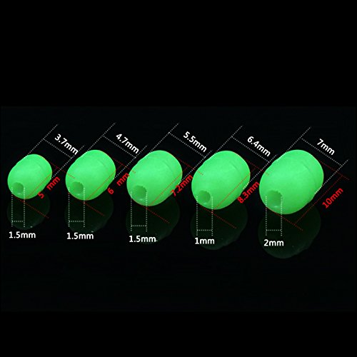 Close-up of glow-in-the-dark bead with center hole