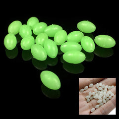 Beads on fishing rig showing glow in the dark