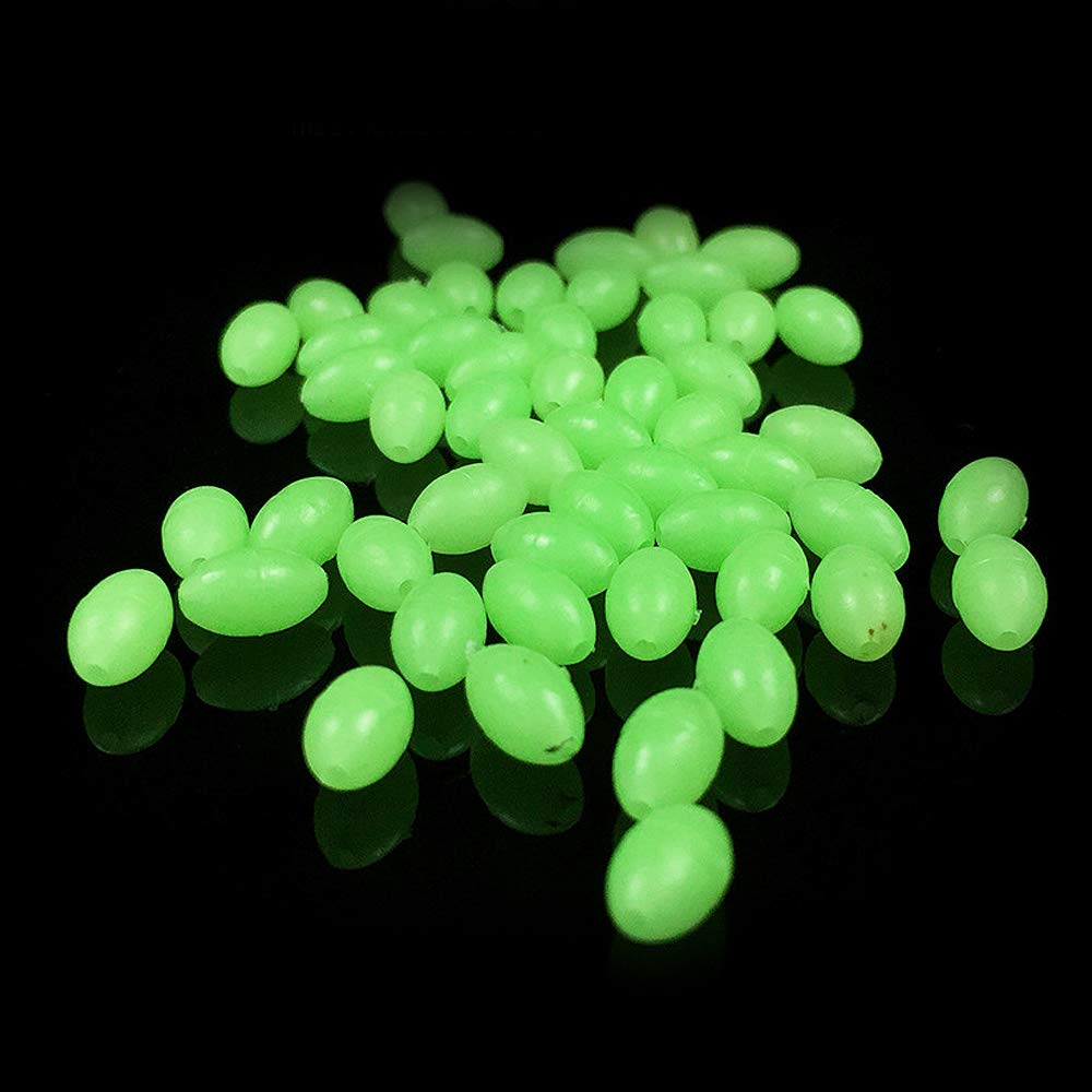 Beads used on lures or above hooks for night attraction