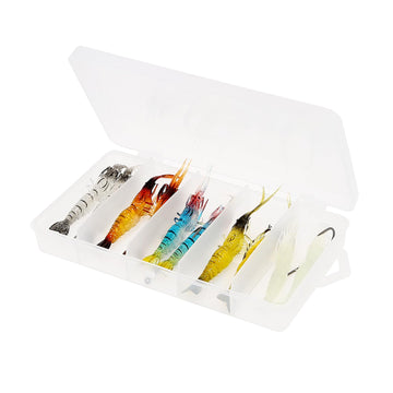 Soft shrimp lures suitable for freshwater species including trout and bass