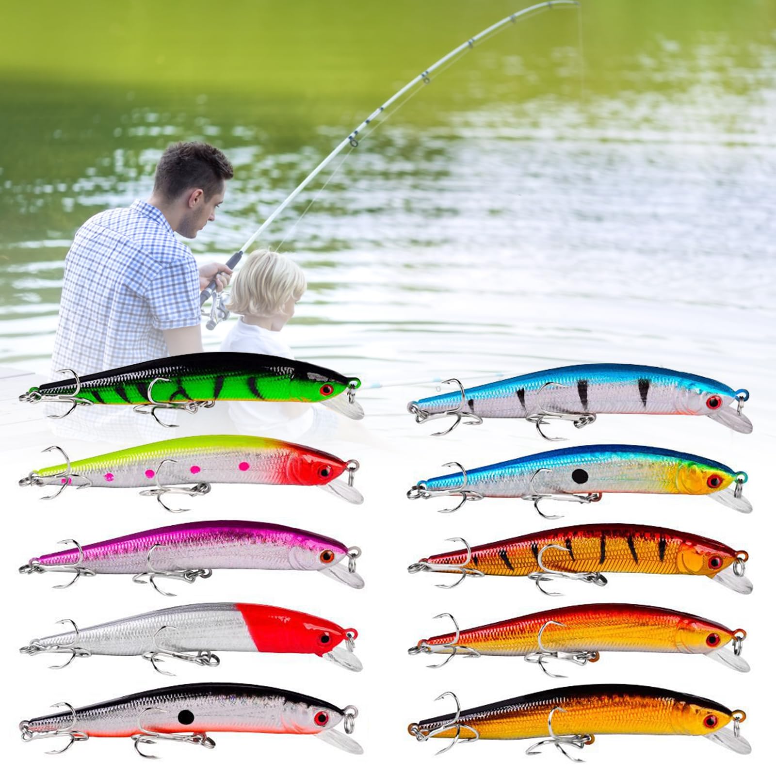 Colorful OriGlam minnow hard lure with printed body