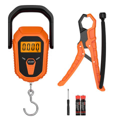 Front view of ORIA Digital Fish Scale with Lip Gripper and LCD backlit display