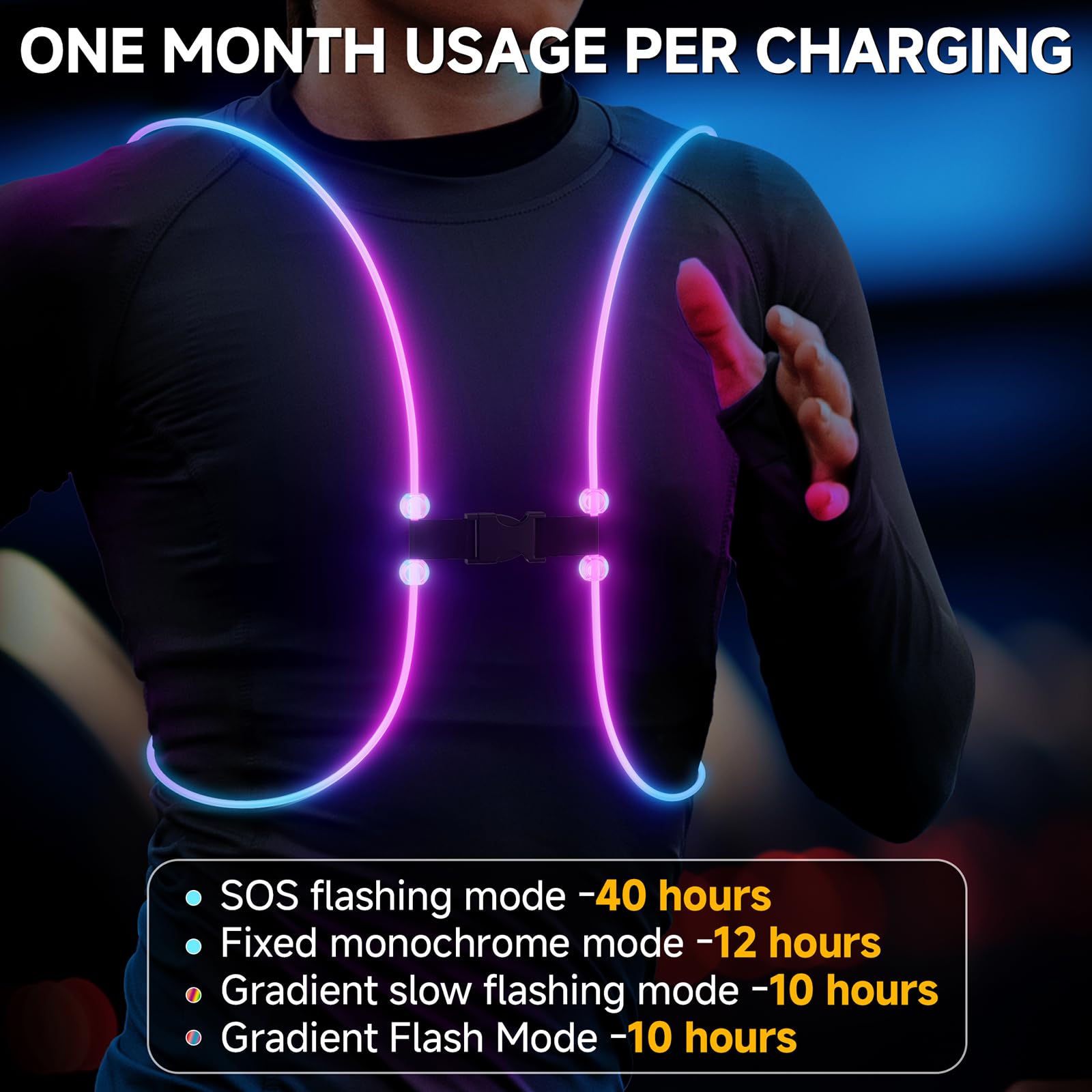 OrigCharge Reflective Vest worn over jackets increases visibility in cold dawn runs