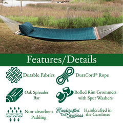 Tree hooks installed for secure outdoor setup of Original Pawleys Island hammock