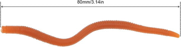 Close-up of 8 cm red earthworm bait