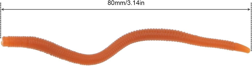 Close-up of 8 cm red earthworm bait