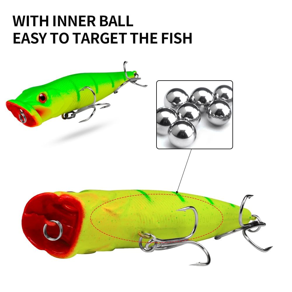 Five lures in assorted mixed colors
