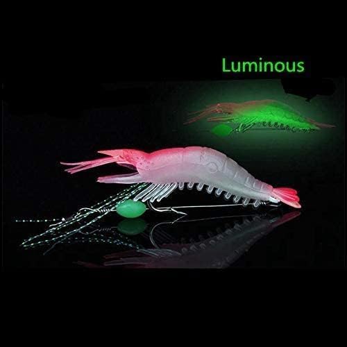 OriGlam 5pcs Soft Luminous Shrimp Lure Set - Pink luminous shrimp lure close-up